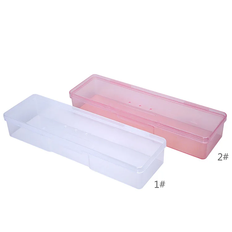 

Plastic Transparent Nail Tools Storage Box High Quality Transparent Manicure Nail Art Empty Container Storage Boxes Organizer