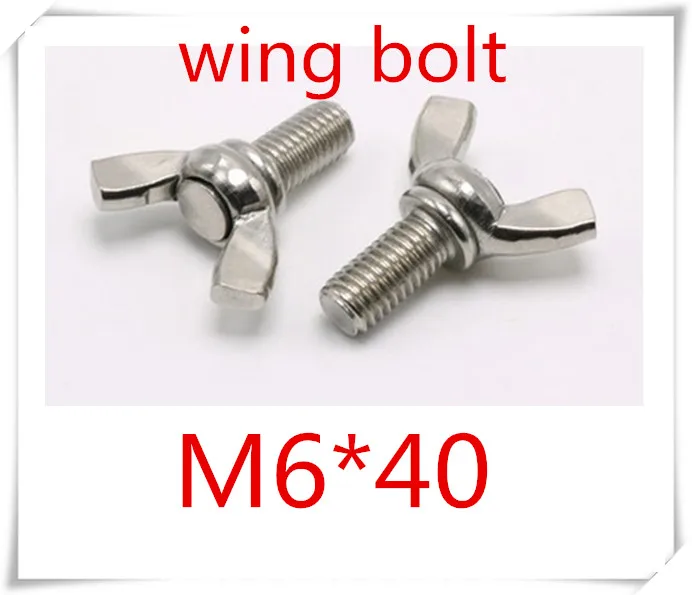 20pcs Stainless Steel 304 M6*40 butterfly Wing Bolt Screw a2-70 | Обустройство дома