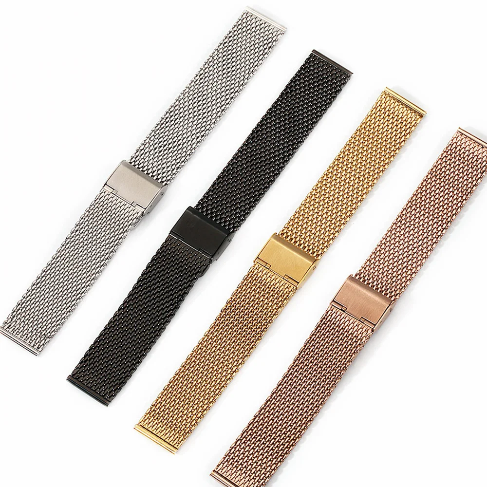Premium Stainless Steel Milanese Mesh Watch Strap with Adjustment Tool
