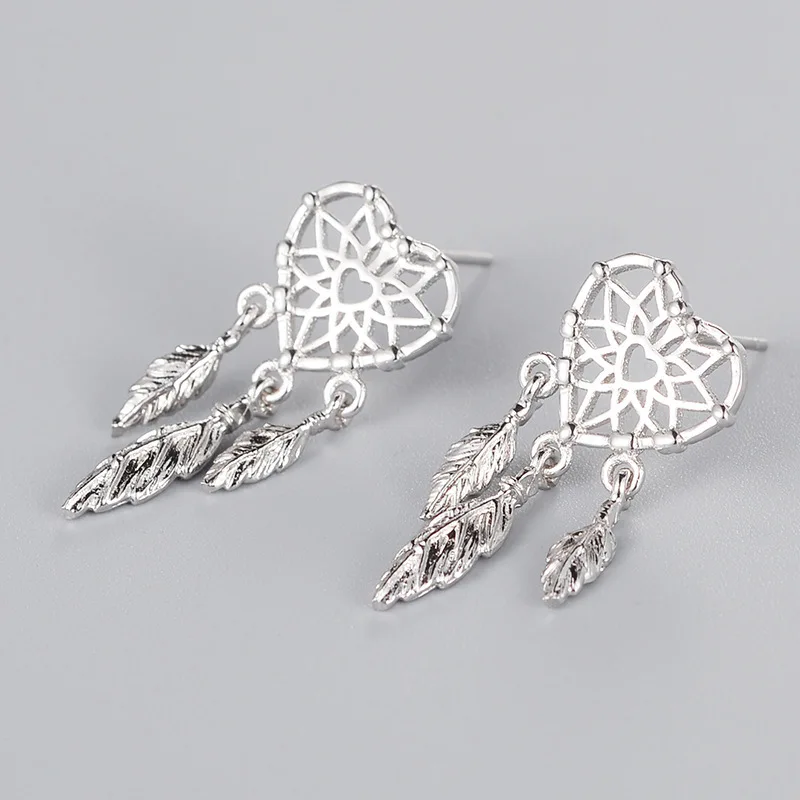 Daisies Dream catcher Earrings Jewelry Pure 925 Sterling Silver Dream