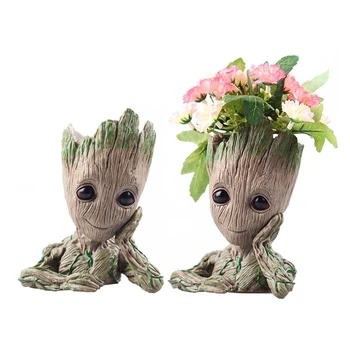 

Cute Home Decoration Flowerpot Action Figures Groot Model Vase Toy Pen Pot PVC Hero Creative Guardians Galaxy Crafts Figurine