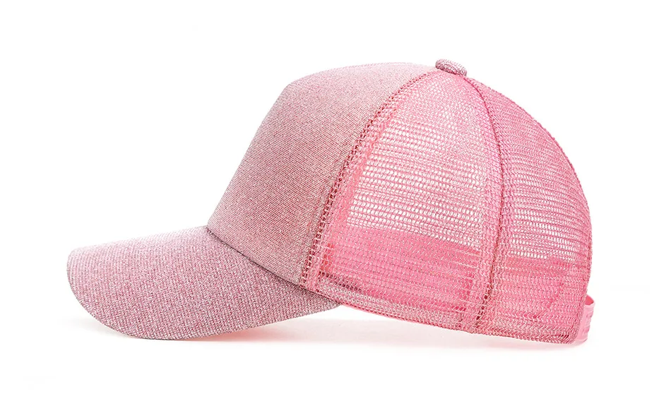 Модная блестящая бейсболка женский рюкзак кепки в стиле хип-хоп женские Блестки Блестящие летние шляпы сетка Выходная шляпа кость
