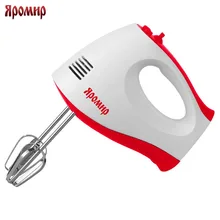 Миксер ЯРОМИР ЯР-401 белый с красным: мощность 180Вт, 5 скоростных режимов