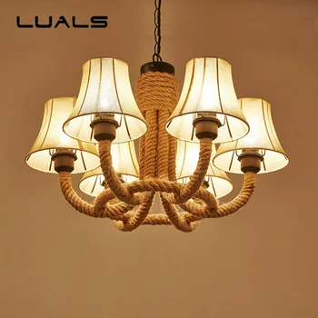 

LUALS American Style Retro Pendant Light Creative Iron Light Body Hanging Lamp For Bedroom Pendant Lights LED Indoor Lighting
