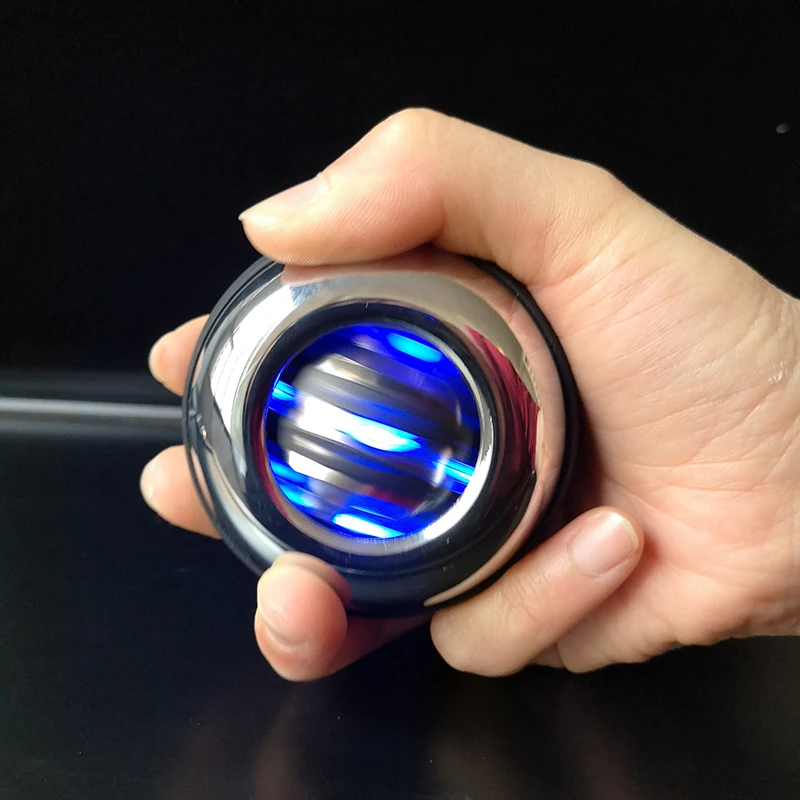 Günstig LED Auto Start Power Handgelenk Ball Metall Muscle Training Druck Zu Entlasten Fitness Gyroskop Exerciser Kraft stärken Ball EIN