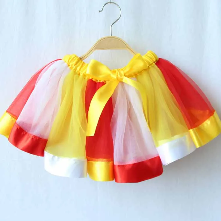 Г. Популярная детская Милая красочная юбка-пачка ручной работы для девочек, радужная пачка из тюля миниатюрная юбка для танцев, юбка-пузырь - Цвет: F