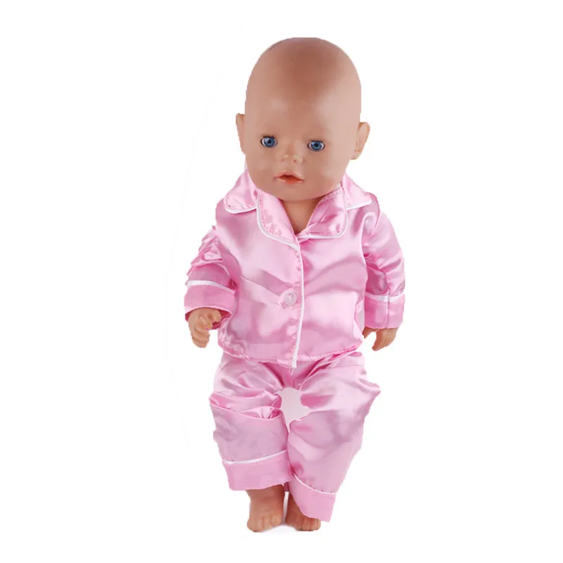 LUCKDOLL мягкий пижамный комплект с кнопками подходит для 18 Inchdoll одежда аксессуары