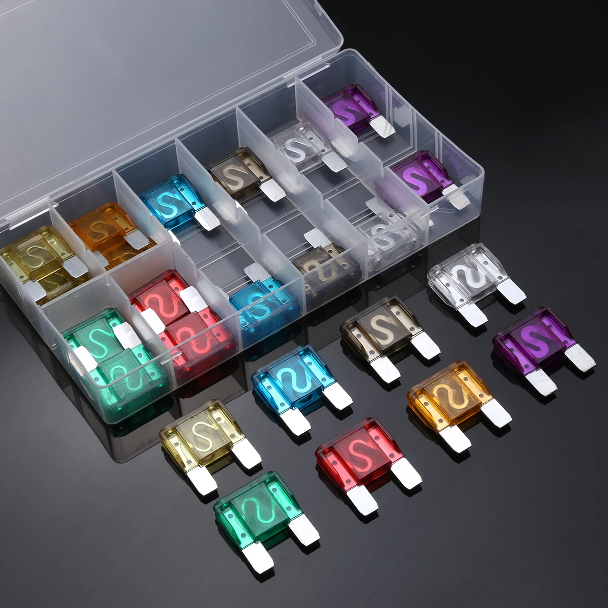 24pcs Big Maxi Blade Fuse Assortment Set 8 Kinds High Quality Car Truck RV Electrical Fuse Kit 20A 30A 40A 50A 60A 70A 80A 100A