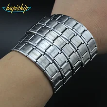 13mm Man/Women’s Jewelry Silver LOVE HOPE FAITH DREAM HAPPINESS FEARLESS 316L Stainless Steel Wish Gift Bracelet Elastic Bangle