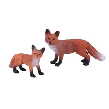 Mini estatueta de decoração para casa, enfeites de estatueta vermelha raposa para decoração estilo floresta, acessórios de decoração