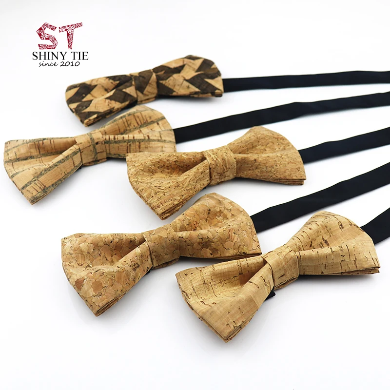 

2018 Mens Cork Wooden Bow Tie Adult Novelty Handmade Solid Wood Bowtie Suit Wedding Party Accessories Women Butterfly Gift