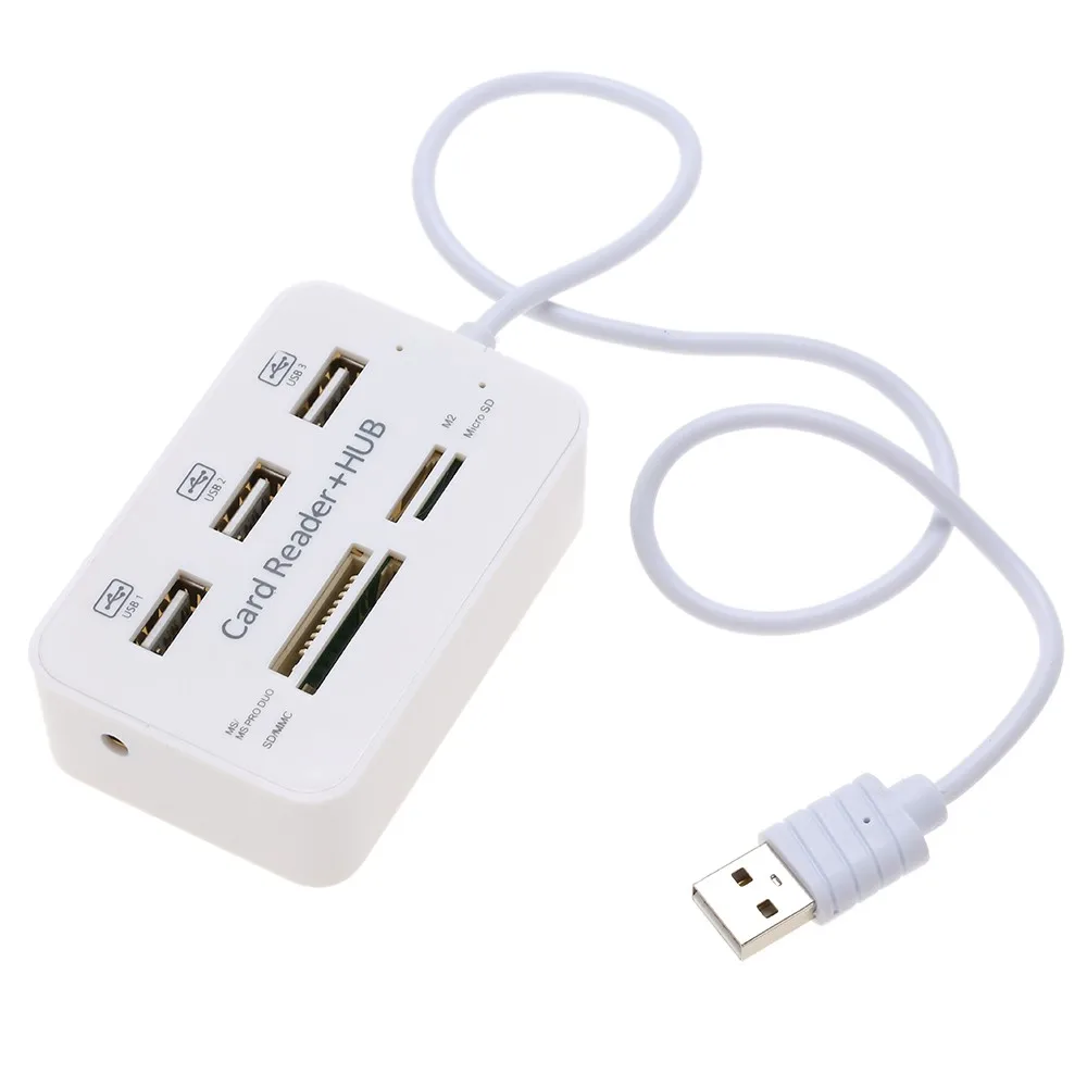Все в одном 3 порта USB 2 0 концентратор с мульти кардридером комбо для SD MS MMC TF