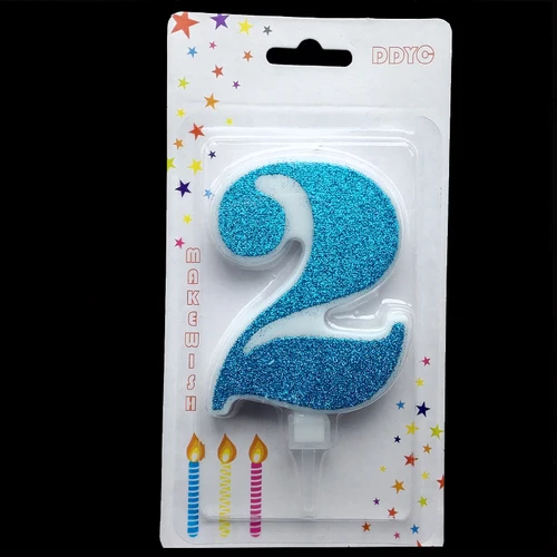 1 шт. очень большие Синие Блестящие свечи с цифрами на день рождения 0-9 для детей, взрослых девочек и мальчиков, праздничные свечи для торта, украшения - Цвет: blue 2