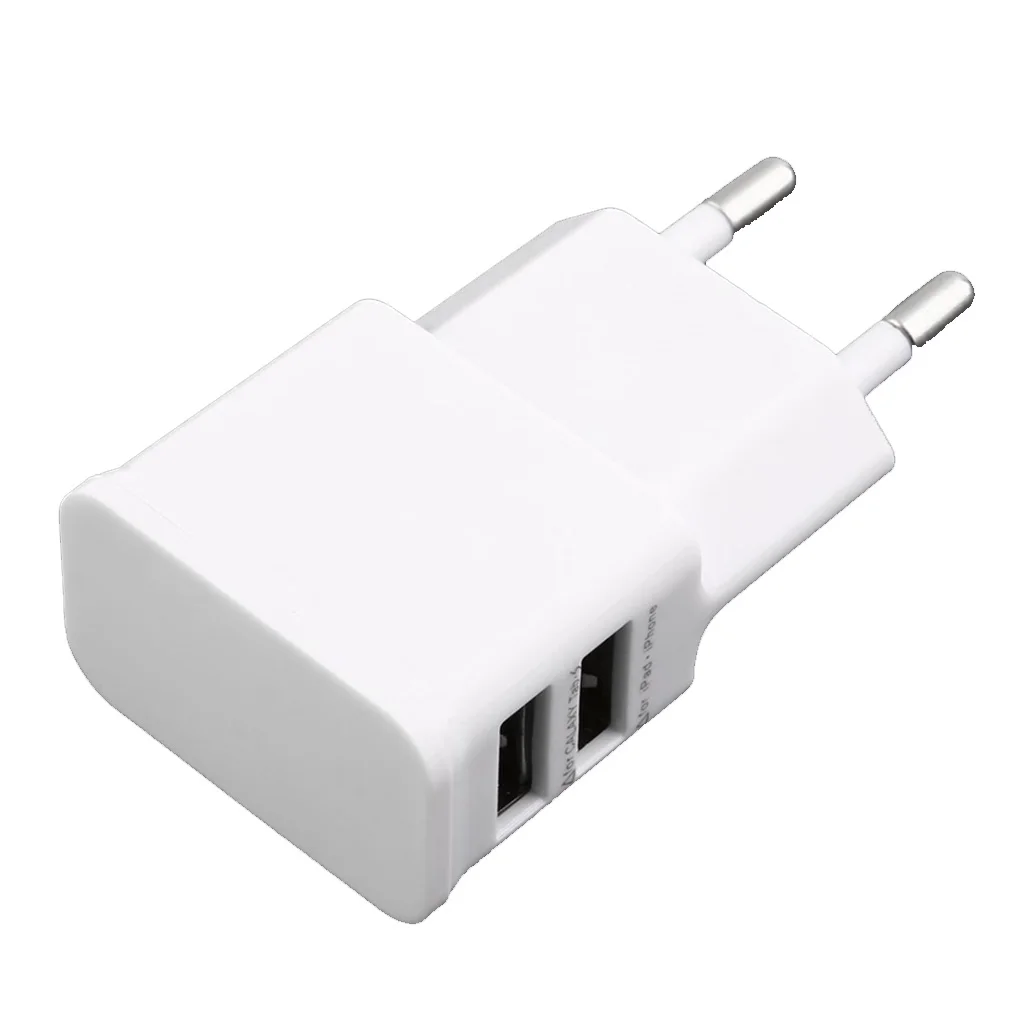 حار بيع العالمي 5 V 2A المزدوج USB ميناء AC مهايئ شاحن الحائط الأبيض للالهاتف المحمول اللوحي