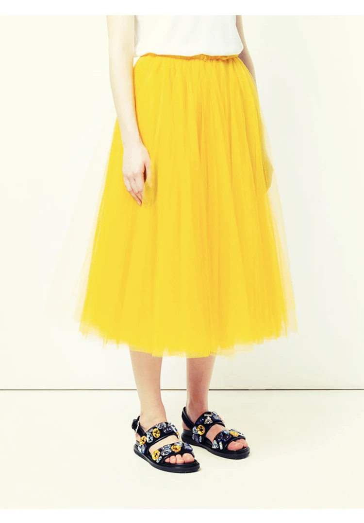 Фатиновая юбка сетчатая юбка-пачка для женщин и девочек, роскошная брендовая весенне-летняя Новинка года, желтое фиолетовое бальное платье, длинная юбка макси
