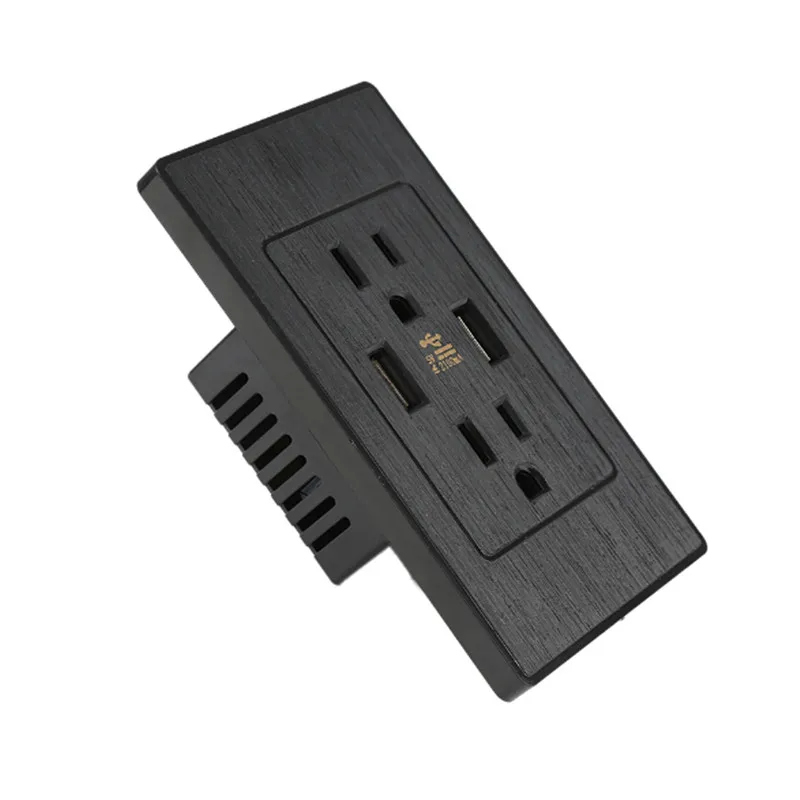 15A UL американская двойная USB настенная розетка американский стандарт US 2.1A панель|