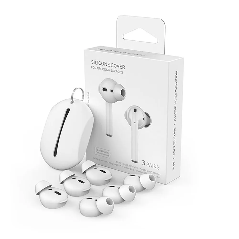 6 шт силиконовый чехол для наушников чехол для Apple AirPods шумоизоляция ушные наконечники для huawei FreeBuds2/Honor FlyPods w/чехол для хранения