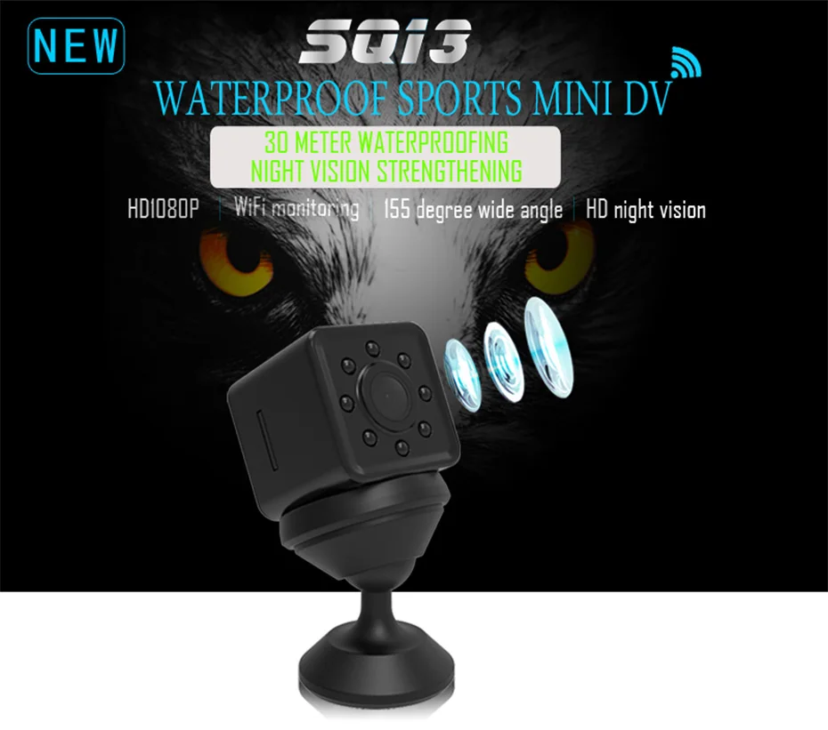 SQ13 Mini Camera Full HD 1080P Camcorder Night Vision Mini Camera Wifi 1080P Sports Action Waterproof DV Voice Video Recorder  (1)