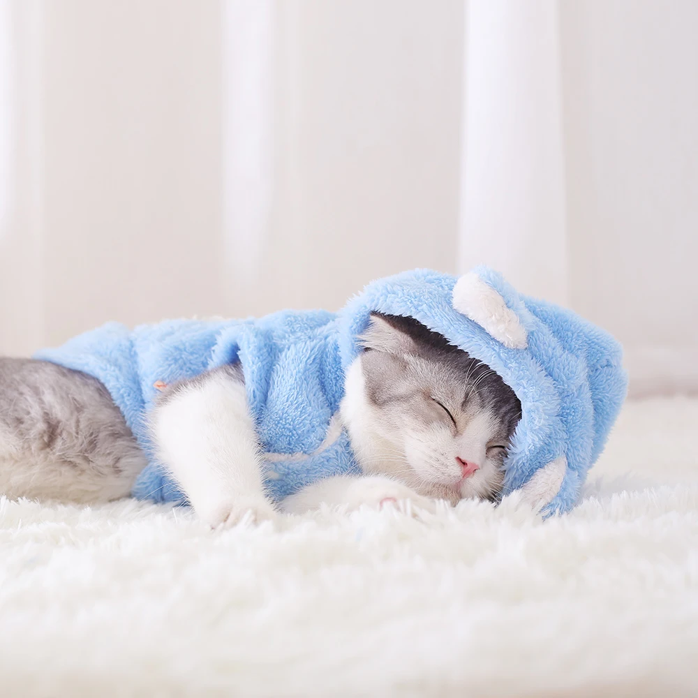 Hoopet Cat/одежда с рисунком медведя Пальто из высококачественной ткани Теплые