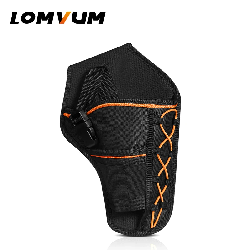 

LOMVUM Electric Wrench Drill Bag Tools Thicken Pockets Power Tools Black Oxford Pockets Multifunction Waterproof Waist Bags