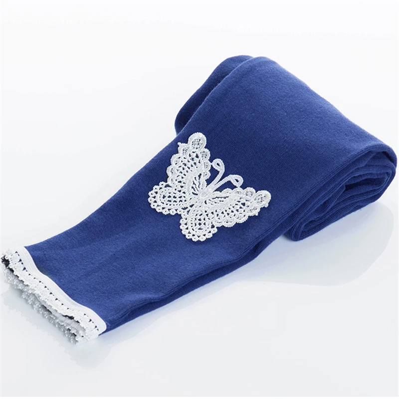 LAWADKA Spring Autumn Girls leggings New Kid Toddlers Warm Comfortable Cotton Soft Lace Butterfly Stretchy Pants Hot Trousers