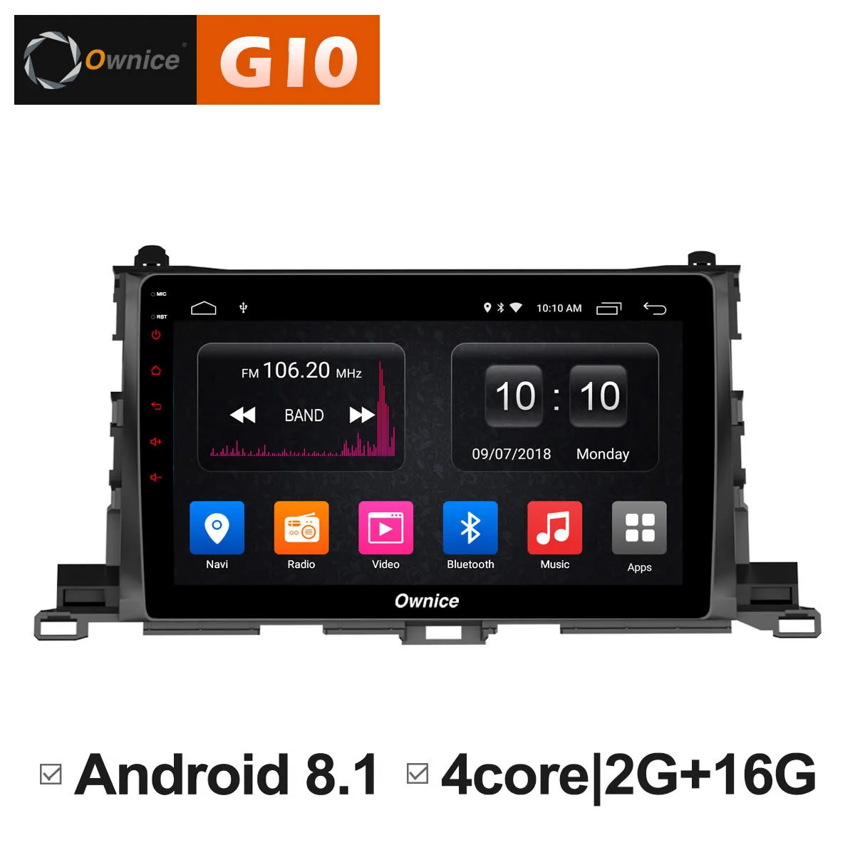 Discount Ownice C500+ G10 Android 8.1Car Radio DVD player for Toyota Highlander 2015 large screen HD Gps Navi 2GB RAM Eight Core 4G LTE 1