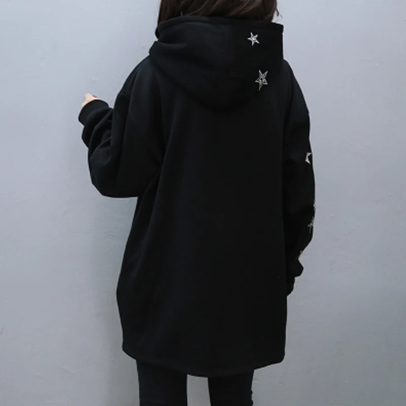 New 2018 Plus Size XL- 5XL Women Winter Jackets European Style Loose Thick Basic Coats Hooded Embroidery Star Ladies Outerwear