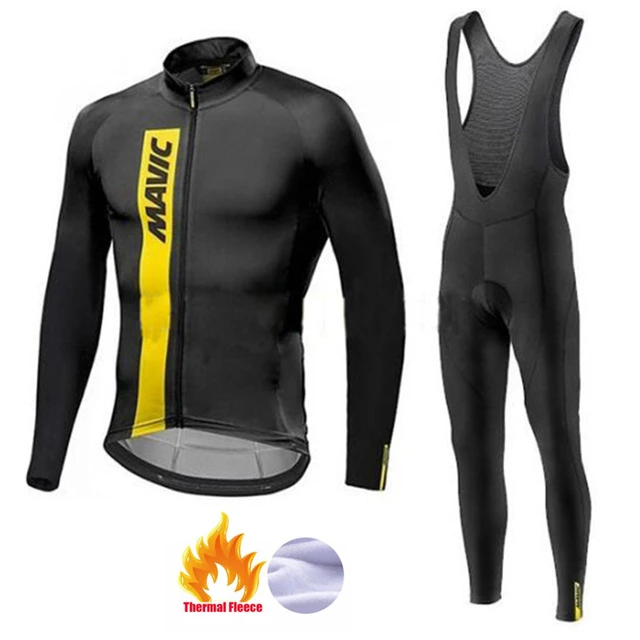 2018 MAVIC Cycling Clothing Suit Winter Thermal Fleece Jersey Set Racing Maillot Rock Bike Clothes Ropa Ciclismo |