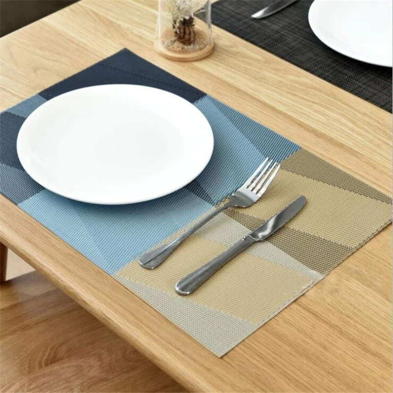 Tableware Placemat For Dining Table Pad Lattice Waterproof Plastic PVC Mat Placemats Pads Bowl Coaster Kitchen Gadgets | Дом и сад
