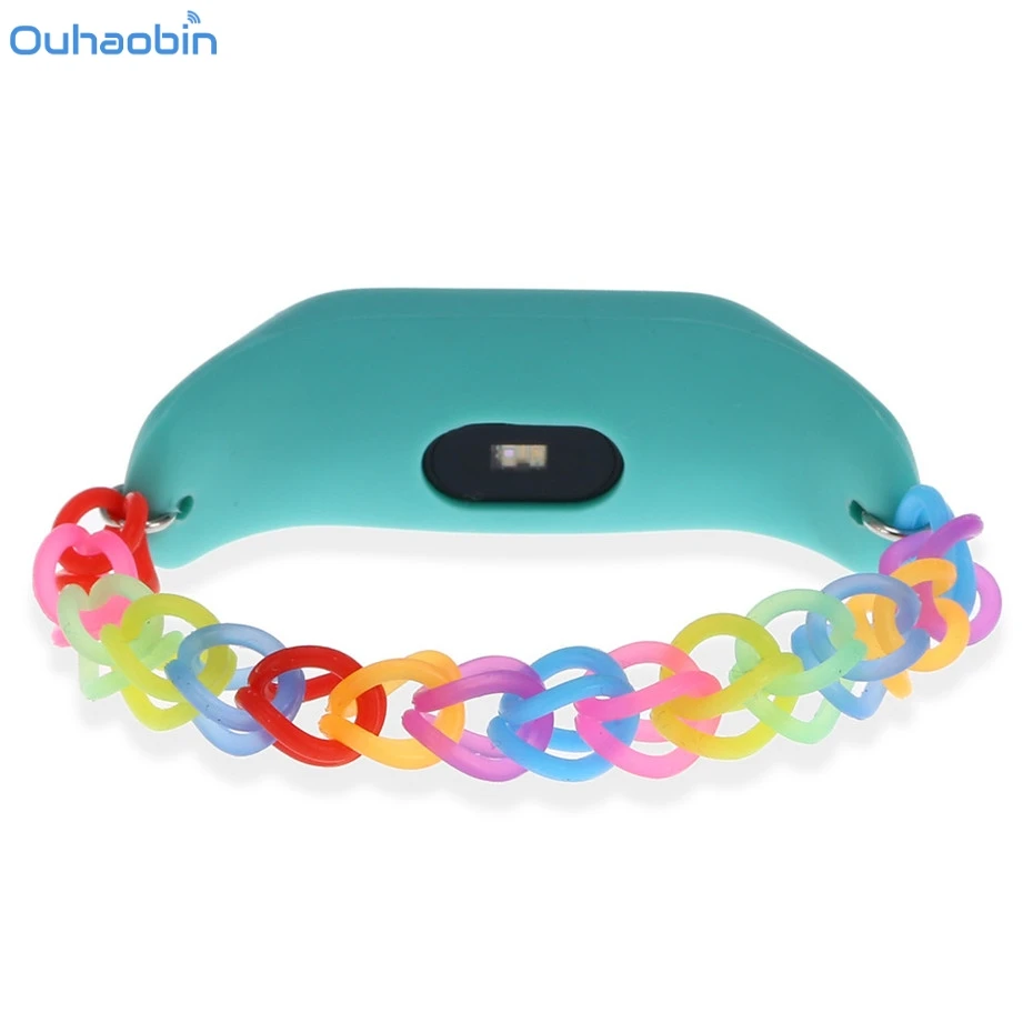 

Ouhaobin Smart Wrist Strap Rainbow Rubber Band Multicolor Strap WristBand Bracelet Replacement For Xiaomi MI Band 2 Straps Dec12