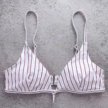 Women Sexy Two Piece Bikini Set Deep V-Neck Bowknot Bra High Waisted Criss Cross Drawstring Thong Contrast Color Vertical Stripe Women Sexy Two Piece Bikini Set Deep V-Neck Bowknot Bra High Waisted Criss Cross Drawstring Thong Contrast Color Vertical Stripe