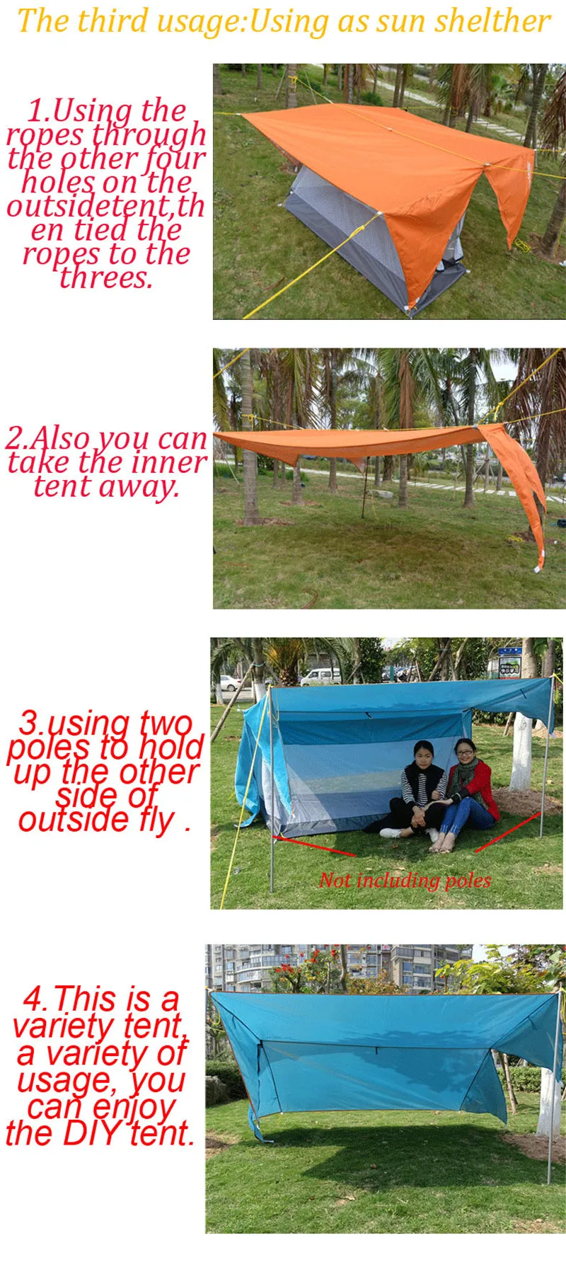 Única Tendas Tendas Bivvy Abrigo Lona Sol Multi função
