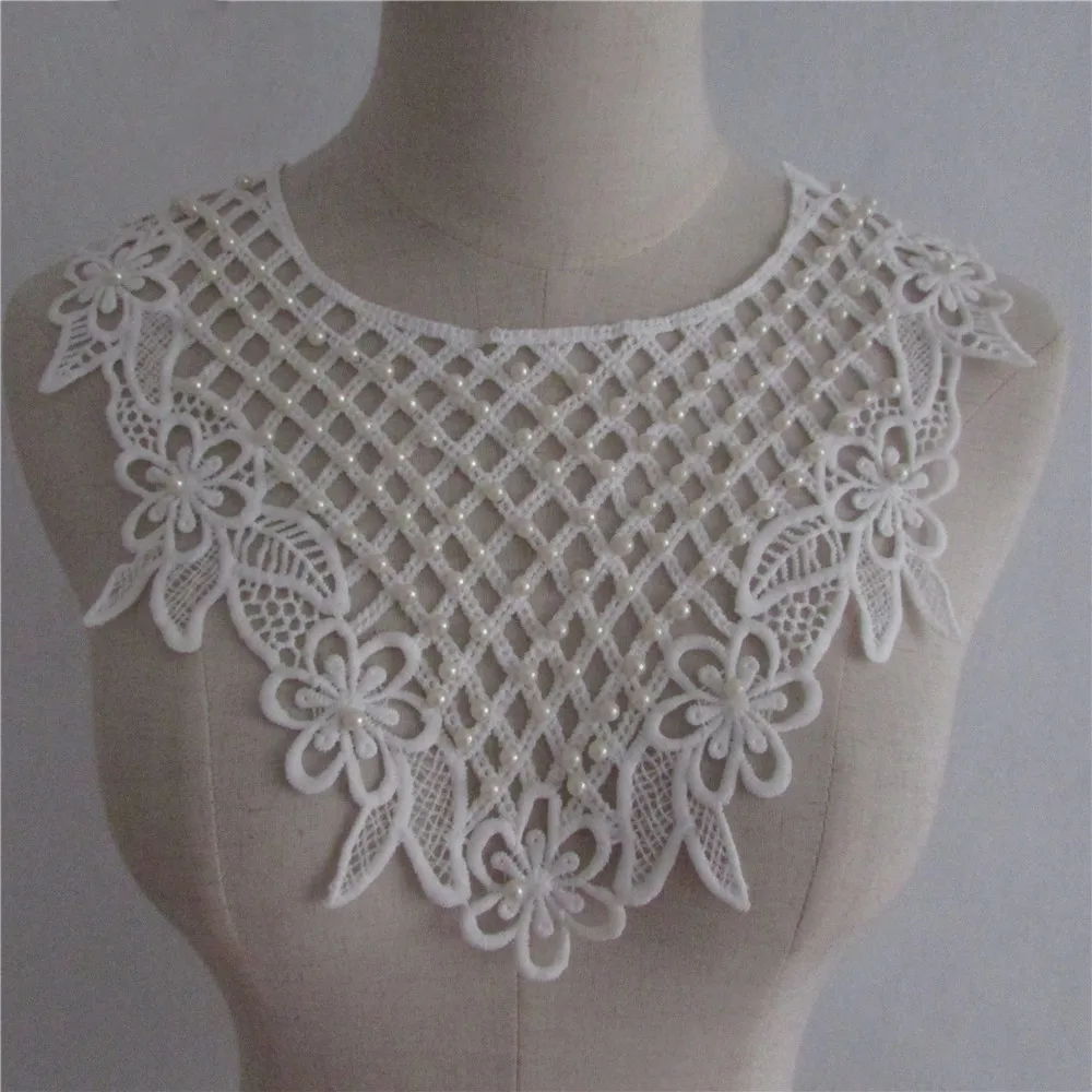 

New style white Embroidery Flower Neckline Fabric DIY Lace Collar Sewing Craft Decoration Clothing Accessories 1pcs sell YL677