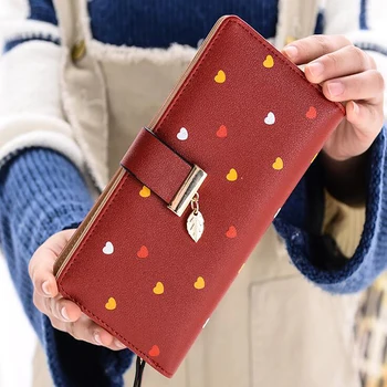 

Fresh Women Long Wallet Clutch Bag Handbag Large Female Wallet Purse Card Holder Carteras Zipper Purse Wrostband Money Bag