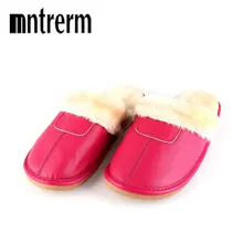 Mntrerm/зимние женские теплые плюшевые домашние женские кожаные туфли женские шлепанцы Мягкие Шлепанцы на платформе