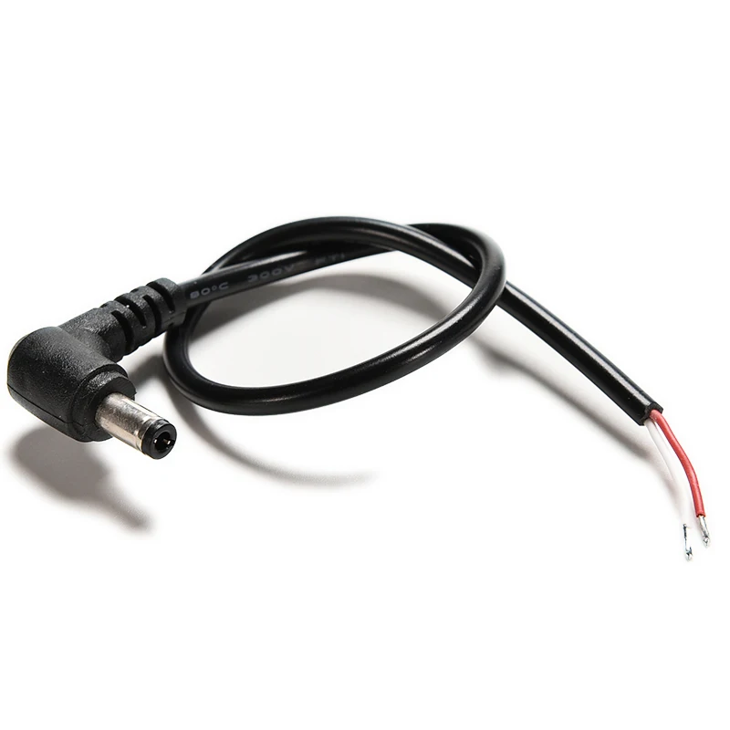 

2PCS 28.5cm DC Tip Power Plug Jack Connector Cables 5.5 x 2.1mm Male Right Angle Cord Cable