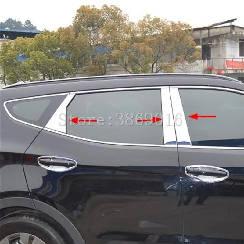 High Quality Stainless Steel Window Trim Cover For Hyundai Santa Fe ix45 2013 6pcs/set