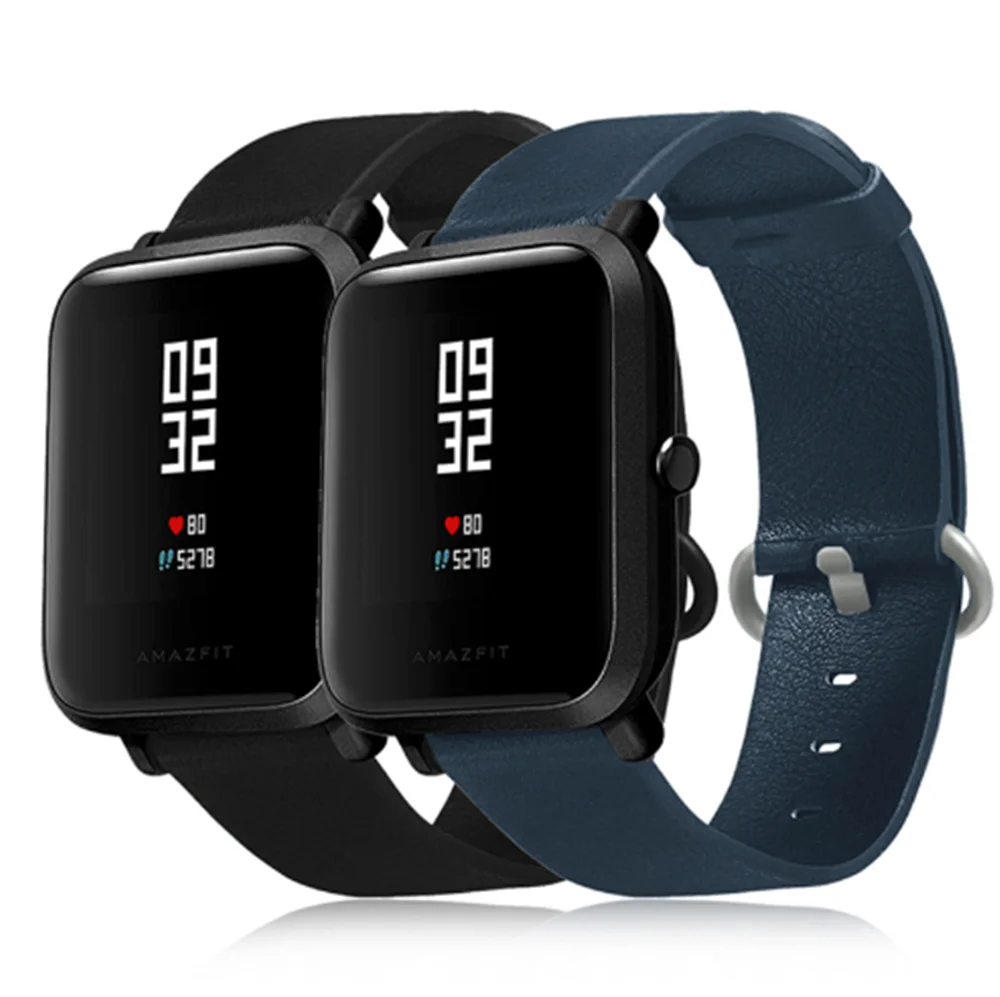 Новый ремешок из натуральной кожи для Xiaomi Huami Amazfit Bip браслет Молодежные Смарт