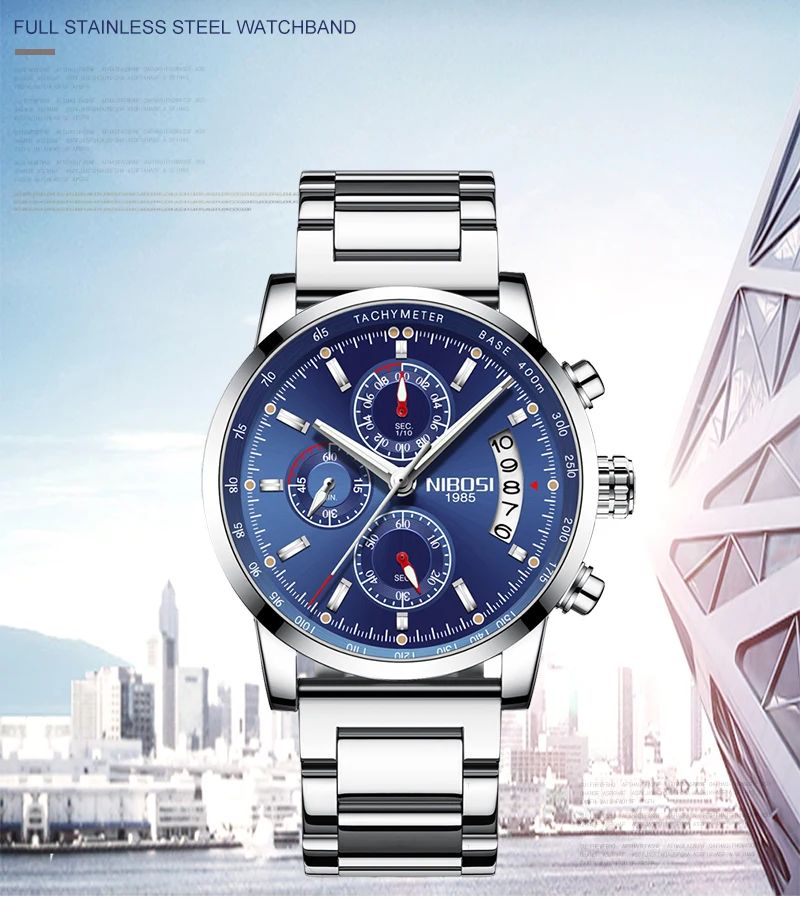 Relogio Masculino Militar Inox NIBOSI Army Watch Men Waterproof Sports Watches For Men Stainless Steel Analog Quartz Wrist Watch (2)