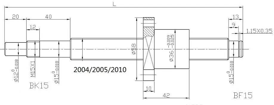 Шариковый винт SFU2010-850 мм плюс 1 шт. 2010 Ballnut конец механической обработке