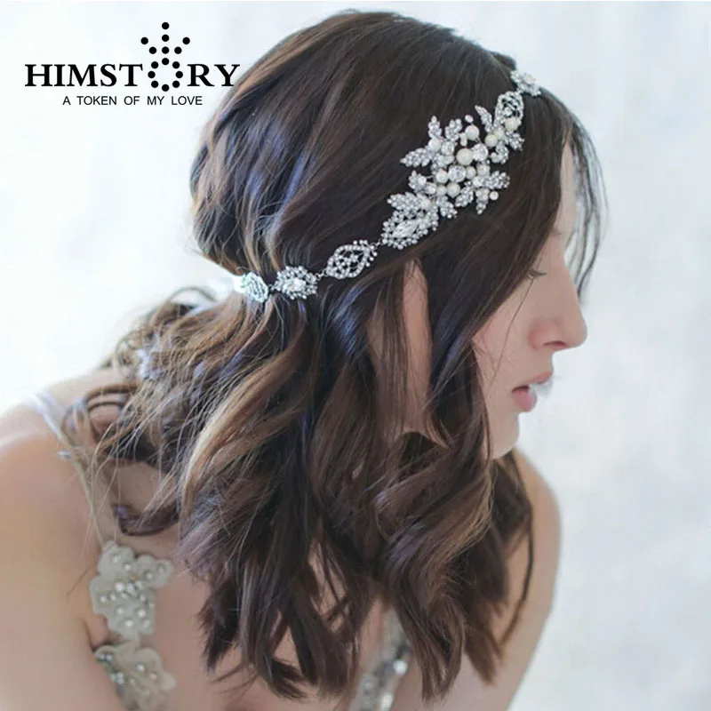 

Fashion Handmade European Style Pearl and Crystal Brides Headbands brides Flower hair accessories Crystal brides headband