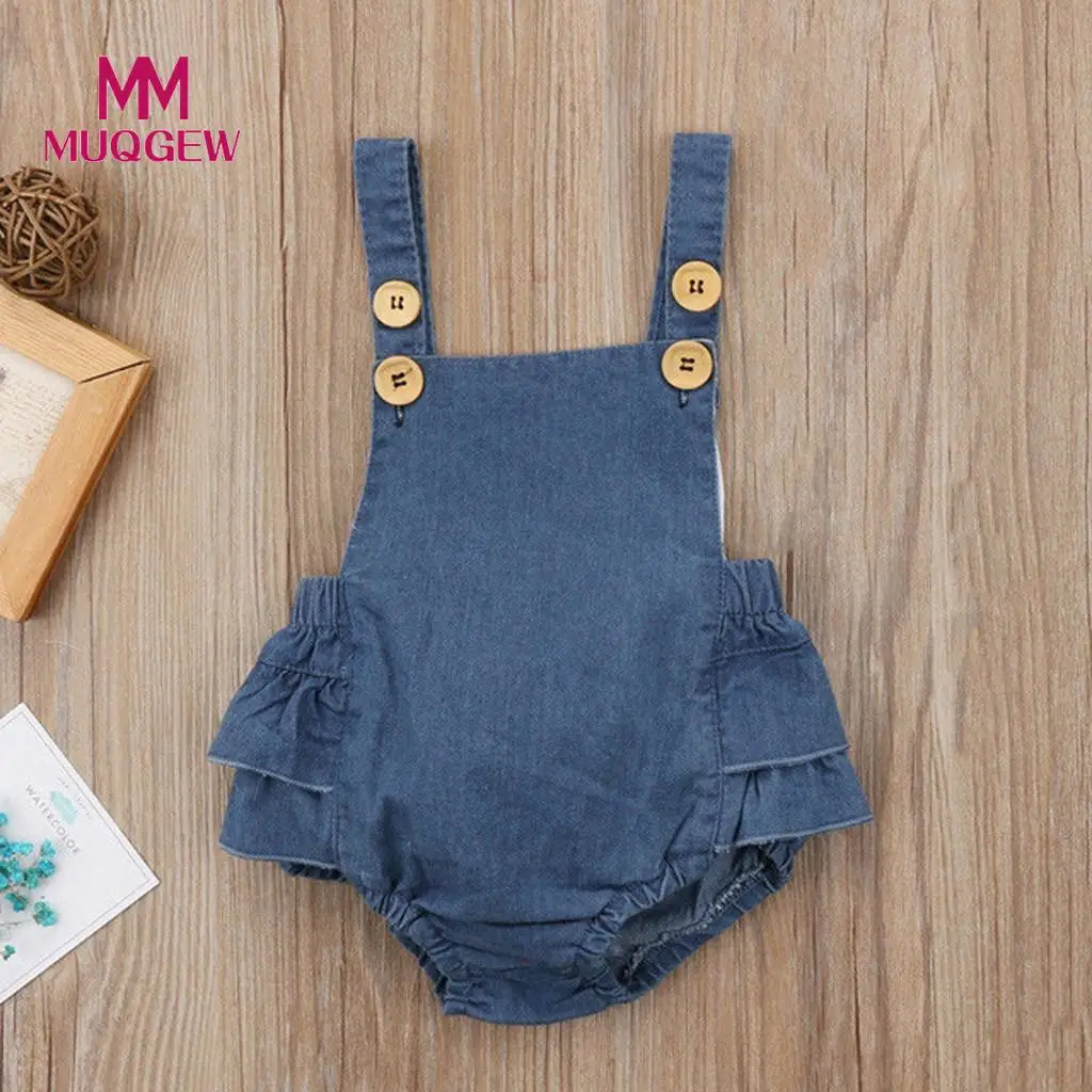 

MUQGEW Sleeveless Infant Newborn Baby Girls Denim Romper Jumpsuit New Fashion Summer Bandage Playsuit Clothes Outfits Child #ZW