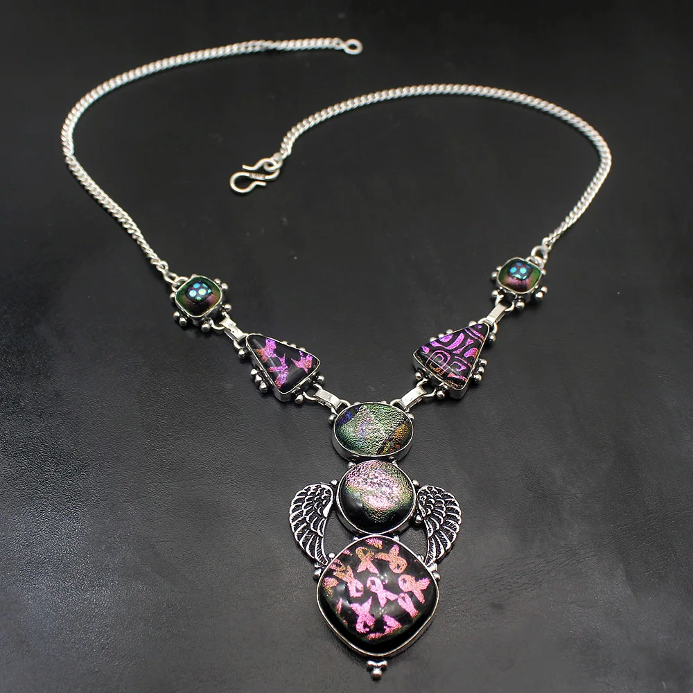 49 OFF Best Quality Charming Dichroic Glass 925 Sterling Silver Women