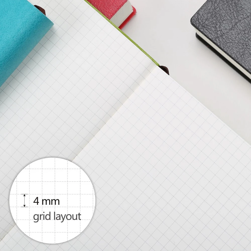 a5 grid notebook 154 sheets 4mm grid diary notebooks faux leather a5 graph paper notebook