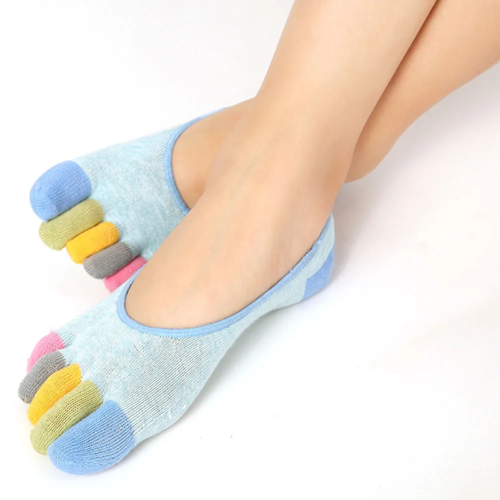 Повседневные женские носки с пятью пальцами; Летние разноцветные Нескользящие мягкие дышащие носки с массажным носком; милые хлопковые носки для девочек; A75