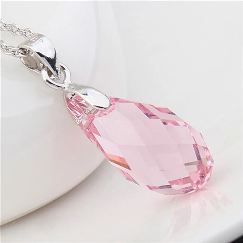 Синий Teardrop Ожерелья Подвески Кристалл с Элементами swarovski 2016 Новая Мода Ювелирные
