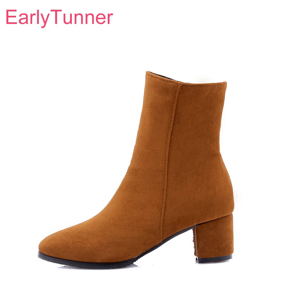 

Brand New Breathable Black Gray Women Nude Riding Boots Vogue Lady Shoes Chunky Heels EH120 Plus Small Big Size 10 28 45 52
