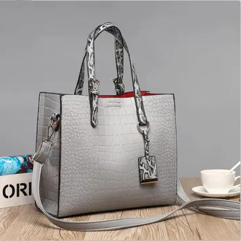 

New Women's bag luxury high quality classic crocodile pattern handbag brand designer large capacity OL shoulder Messenger bag