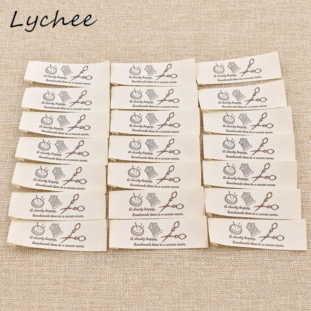 Lychee 50 шт. классические моющиеся хлопковые этикетки ручной работы ручная работа