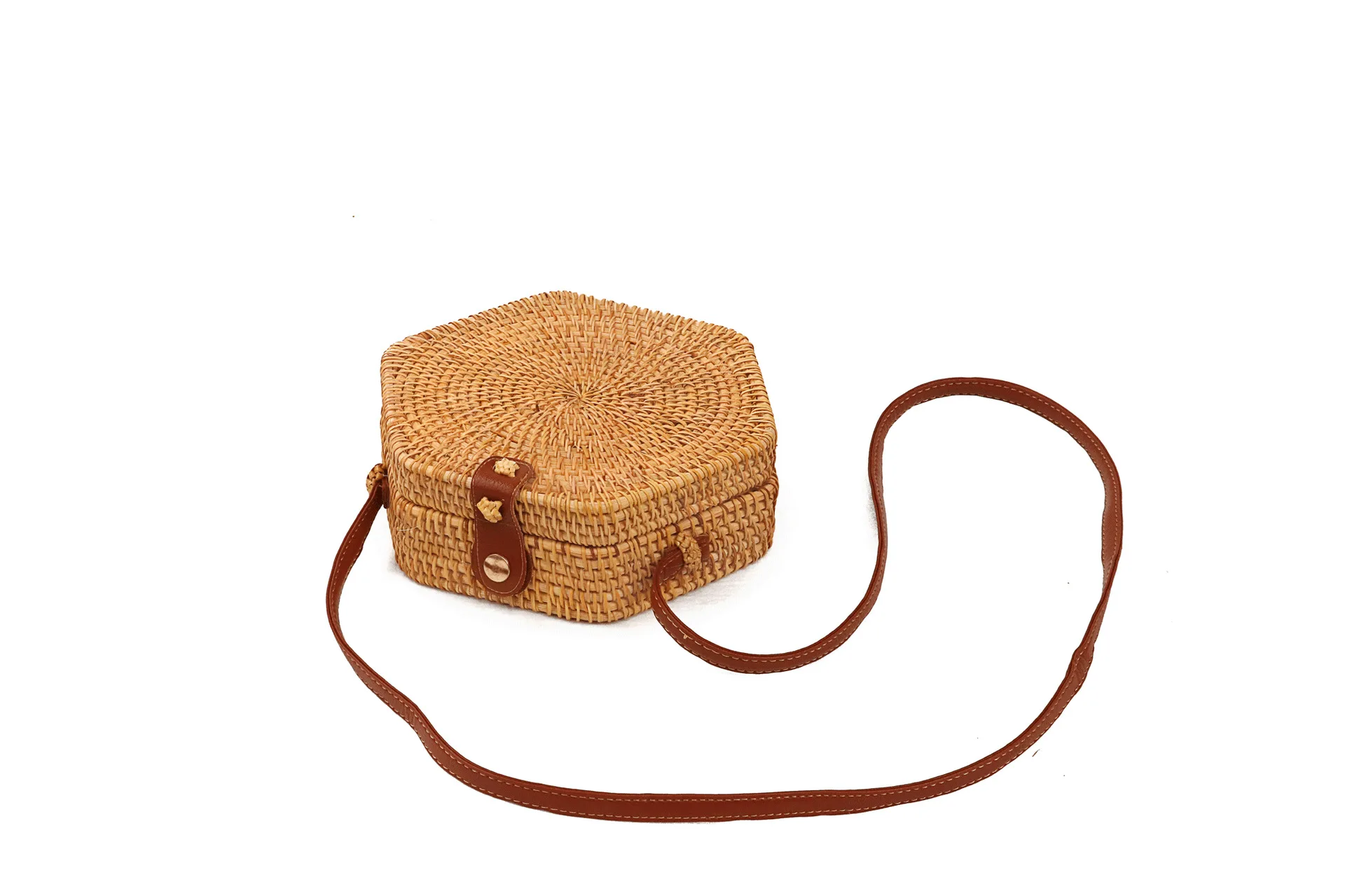 

Hexagon Multi Style Straw Weaving Handbag Women Summer Rattan Bag Handmade Woven Beach Circle Bohemia